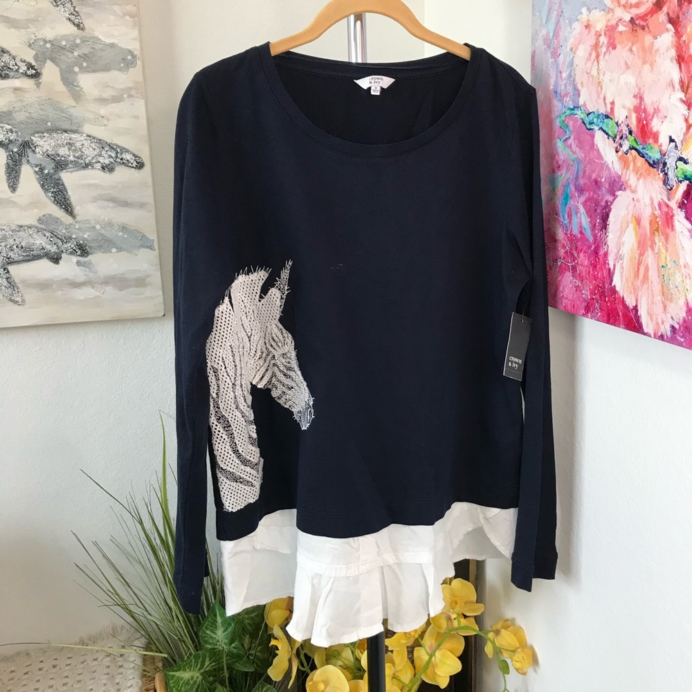 Crown & Ivy Long Sleeve Sweater Size M NWT